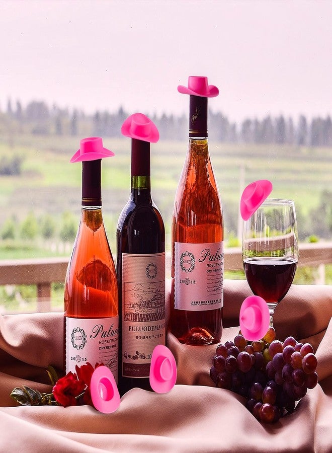 FFNIU 20Pcs Pink Mini Cowboy Hat, Plastic Mini Western Cowgirl Hat for Pretend Play Dollhouse Decoration - Image 2