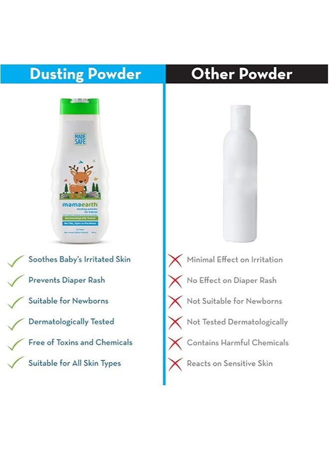 Mamaearth Dusting Powder with Organic Oatmeal & Arrowroot Powder for Babies - 300 Grams - Image 5