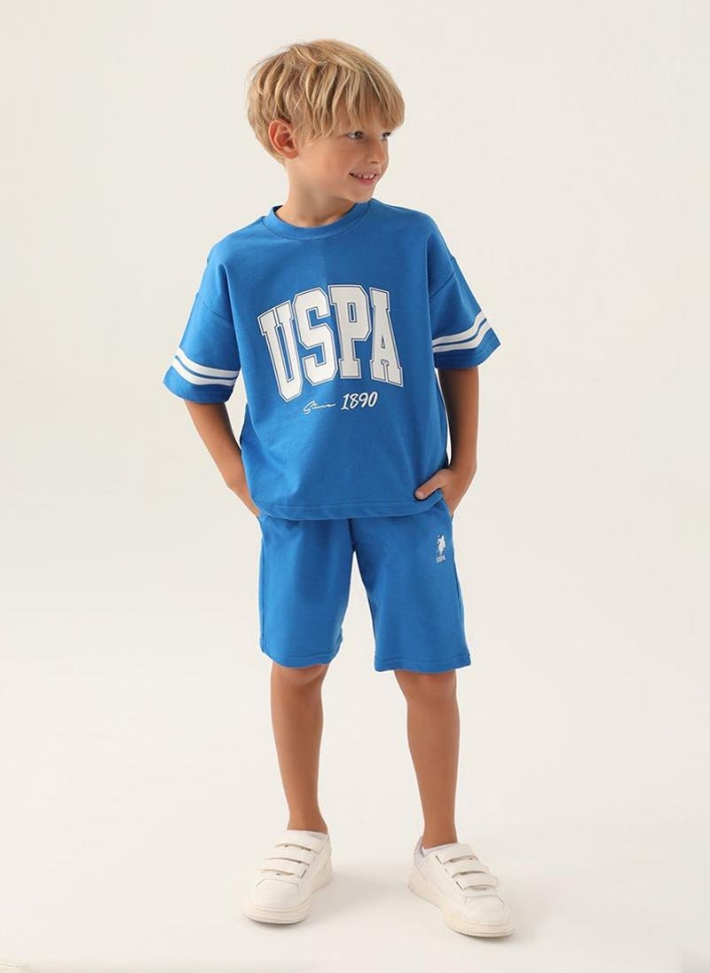 U.S. Polo Assn. U.S. Polo Assn. Boys Cobalt Bermuda Set  - Image 1