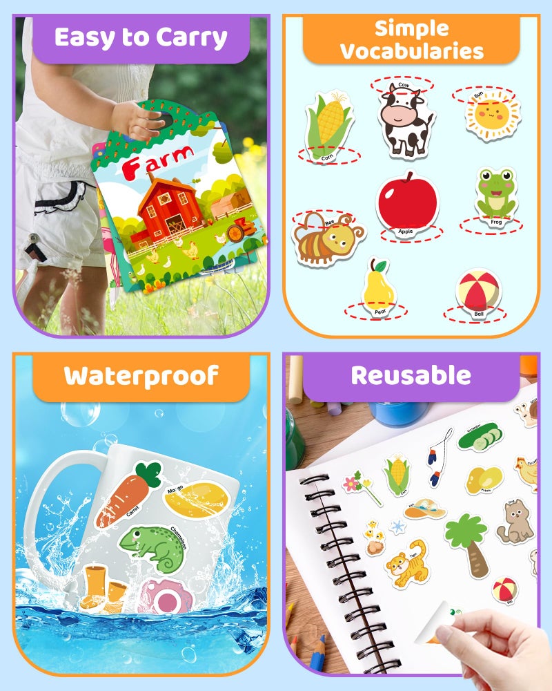 Benresive Reusable Sticker Book for Toddlers, Stickers for Kids, Toddler Travel Toys Activities Crafts Ages 3 and Up Easter Basket Stuffers Birthday Gifts - Farm, Animal and Season - Image 5