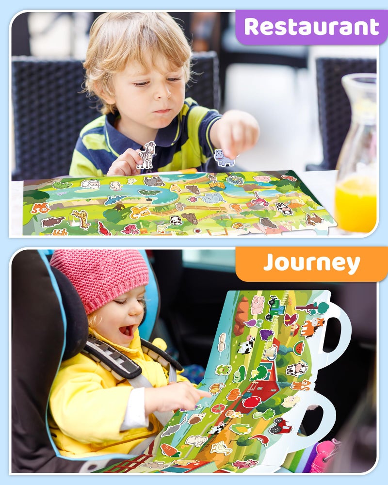 Benresive Reusable Sticker Book for Toddlers, Stickers for Kids, Toddler Travel Toys Activities Crafts Ages 3 and Up Easter Basket Stuffers Birthday Gifts - Farm, Animal and Season - Image 3