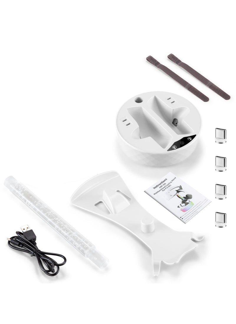 SYOSI - SYOSI Charging Station for PS VR2, Enhanced Charging Stand Dock for Playstation VR2 with RGB Light, Headset Display Stand, Controller Mount and 4 Magnetic Adapters - Image 1