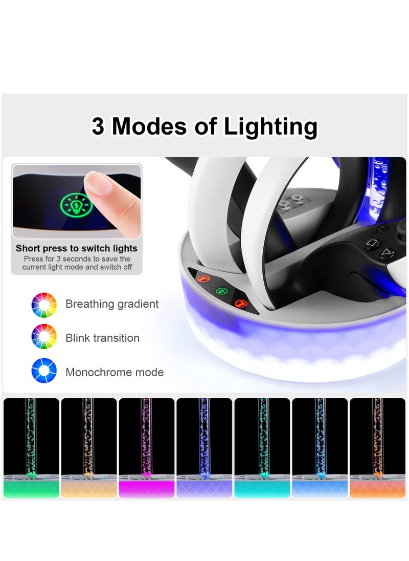 SYOSI - SYOSI Charging Station for PS VR2, Enhanced Charging Stand Dock for Playstation VR2 with RGB Light, Headset Display Stand, Controller Mount and 4 Magnetic Adapters - Image 1