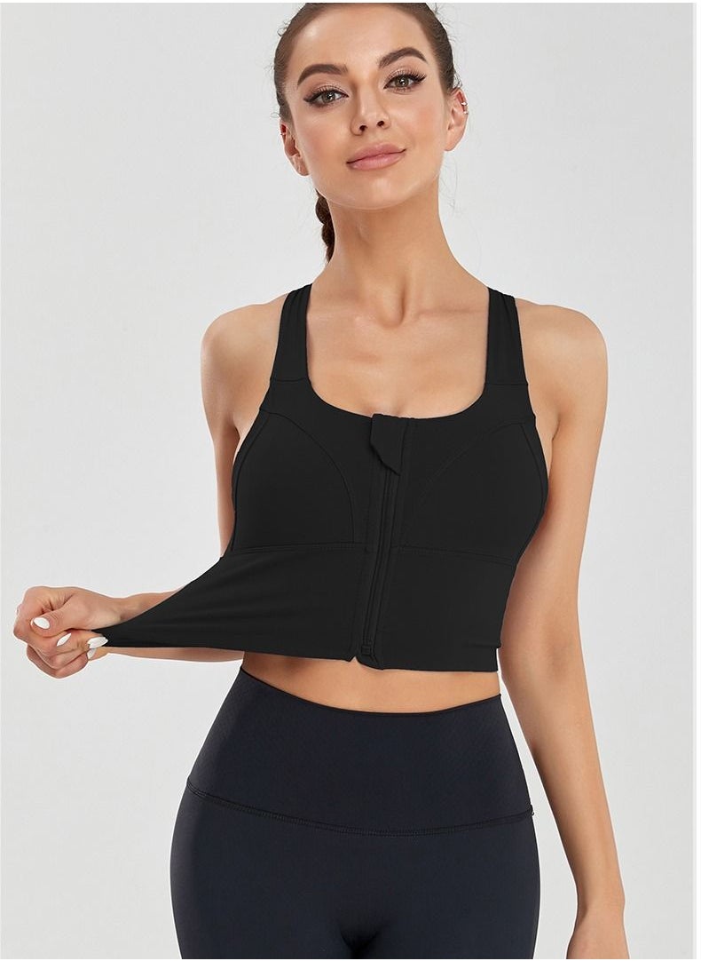 Loquat Women Quick Dry Breathable Sports Bra Black 