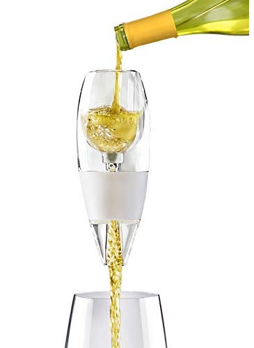 Vinturi Vinturi Classic Essential Wine Aerator Pourer and Decanter Provides Enhanced Flavors with Smoother Finish Features Easy to Grip Silicone Body and NoDrip Stand White 