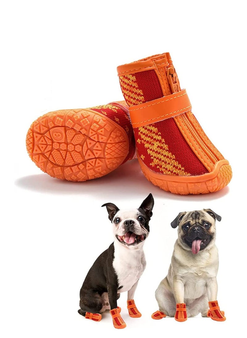 SYOSI Dog Boots for Small Dogs Breathable Dog Walking Shoes Dog Snow Boots for Small Dogs, Puppy Shoes for Hot Pavement 4PCS  - Image 1