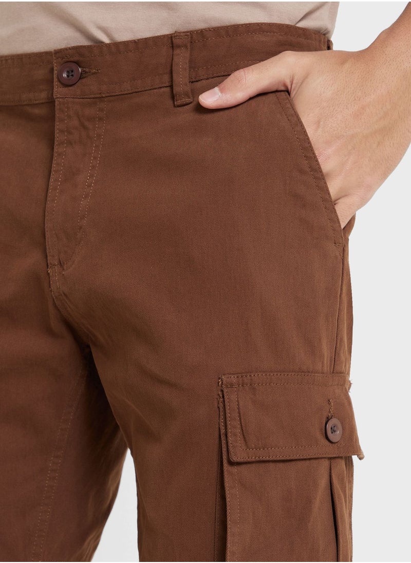 Seventy Five - Men Slim Fit Mid-Rise Cargos Trousers - Image 1