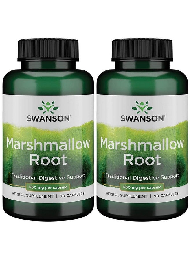 Swanson Marshmallow Root Healthy Supports Respiratory Function Digestive Support 500 Milligrams 90 Capsules (2 Pack) - Image 1