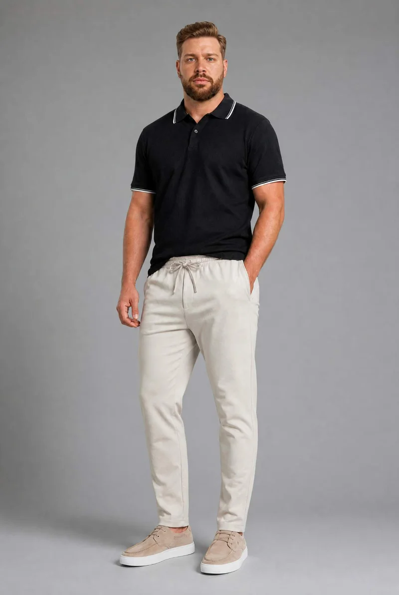 ديفاكتو Regular Fit Plus Size Polo T-Shirt