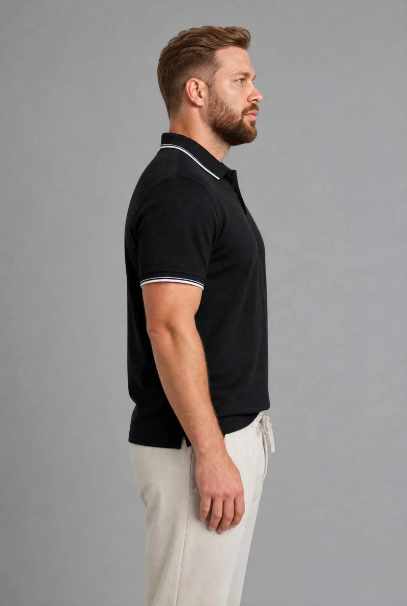 Defacto  Regular Fit Plus Size Polo T-Shirt for Men | Best Price UAE