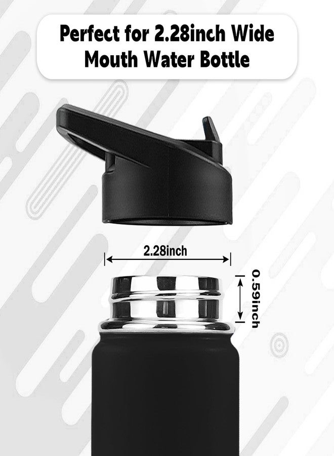 XccMe Straw Lid for Hydro Flask Wide Mouth,2Pack Replacement Lids with Straws for Wide Mouth 12,16,18,22,32,40,64oz Water Bottles,Sport Bottle Lids Accessories with Handle (straw lid2) - Image 2