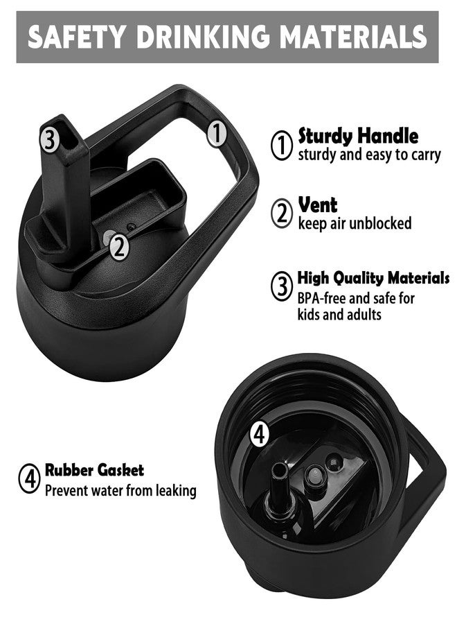 XccMe Straw Lid for Hydro Flask Wide Mouth,2Pack Replacement Lids with Straws for Wide Mouth 12,16,18,22,32,40,64oz Water Bottles,Sport Bottle Lids Accessories with Handle (straw lid2) - Image 3