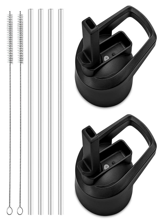 XccMe Straw Lid for Hydro Flask Wide Mouth,2Pack Replacement Lids with Straws for Wide Mouth 12,16,18,22,32,40,64oz Water Bottles,Sport Bottle Lids Accessories with Handle (straw lid2) - Image 1