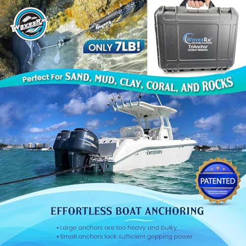 WAVESRX 7lb TriAnchor - Stainless Steel Folding Anchor with 14ft AnchorMate Bungee Line (14'-50') | Effortless Anchoring for Jet Skis, Dinghies & Skiff Boats | Unique Folding Design with Storage Case - Image 3