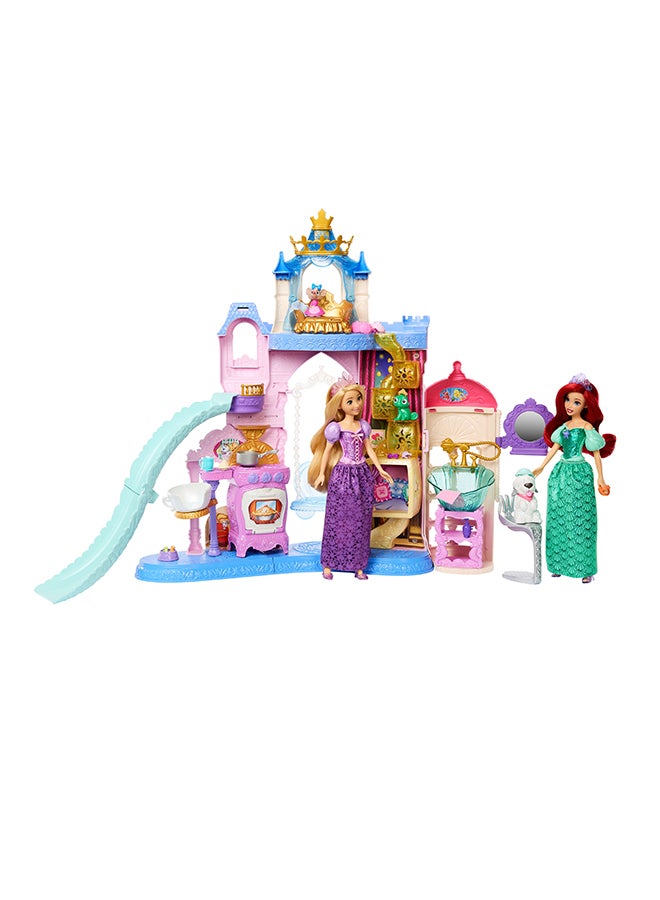 ديزني برنسيس بيت أميرات الحيوانات الأليفة مع 7 مناطق لعب و 3 أصدقاء حيوانات و 17 إكسسوار - Image 1