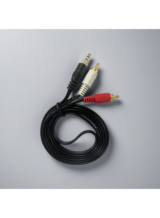 AV Line 1-2 Audio Line 3.5 To Double Lotus Sound Speaker Connection 3.5 To 2rca Lotus Head 1 To 2-Color:One Point Two-Length:1.5m  - Image 5