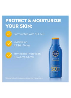Nivea NIVEA SUN Lotion, Protect & Moisture, SPF 50+, Very High and Immediate UVA & UVB Protection, 48H Moisture, Water Resistant, Skin Microbiome Balance, 200ml  - Image 2