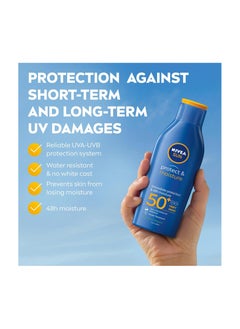 Nivea NIVEA SUN Lotion, Protect & Moisture, SPF 50+, Very High and Immediate UVA & UVB Protection, 48H Moisture, Water Resistant, Skin Microbiome Balance, 200ml  - Image 3