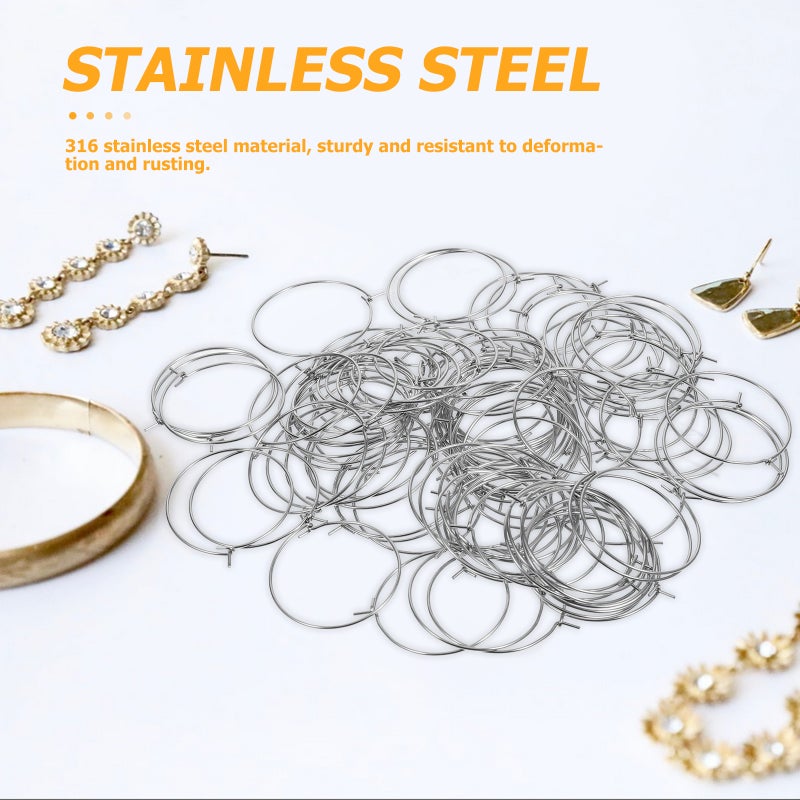 100Pcs Beading Earring Hoops Earring Finding Earring Components Craft - Image 4