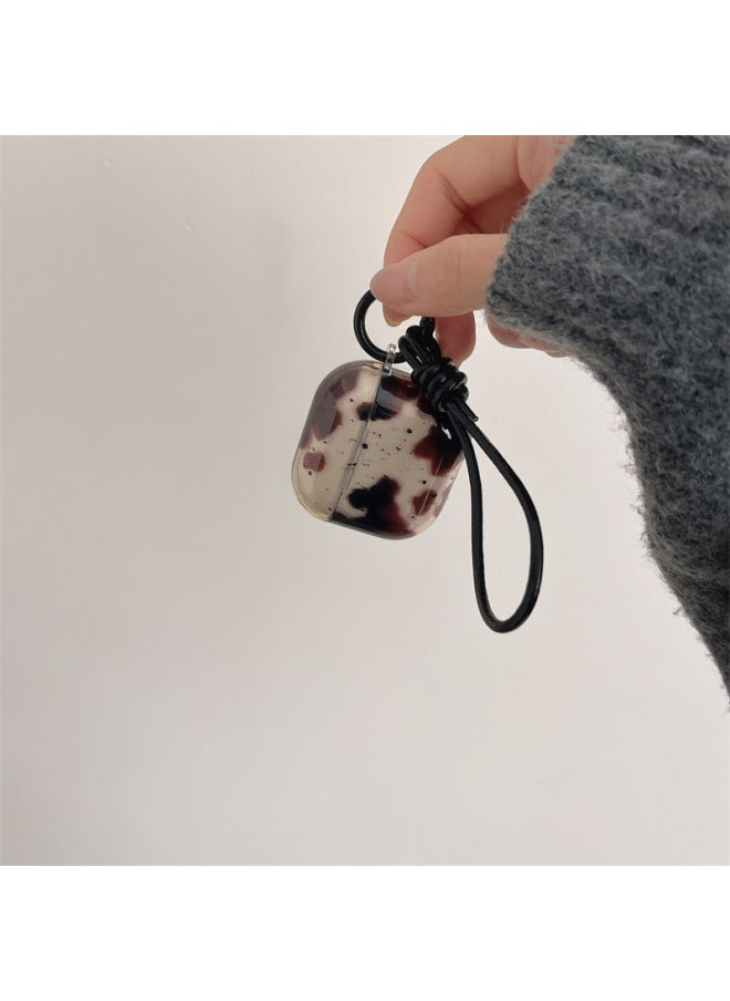 Black Animal Color Block AirPods Pro For Apple Bluetooth Earphone Case 2/3/4 Generation Cute Lanyard Protective Cover Applicable-Color:Black Animal Color Block + Lanyard-Applicable Models:Universal For Airpods Pro/pro2