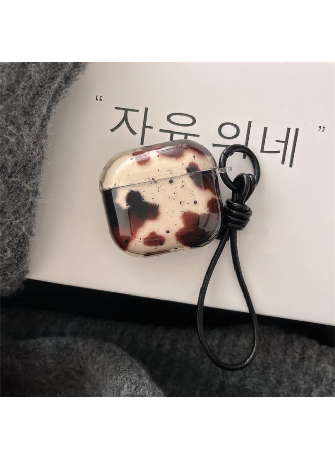 Black Animal Color Block AirPods Pro For Apple Bluetooth Earphone Case 2/3/4 Generation Cute Lanyard Protective Cover Applicable-Color:Black Animal Color Block + Lanyard-Applicable Models:Universal For Airpods Pro/pro2