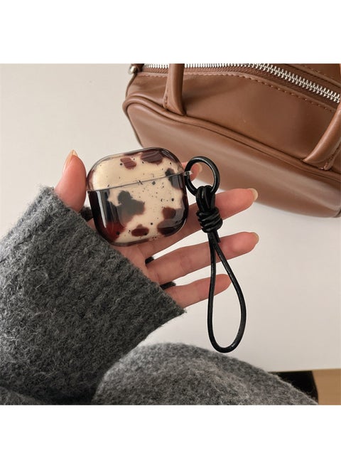 Black Animal Color Block AirPods Pro For Apple Bluetooth Earphone Case 2/3/4 Generation Cute Lanyard Protective Cover Applicable-Color:Black Animal Color Block + Lanyard-Applicable Models:Universal For Airpods Pro/pro2