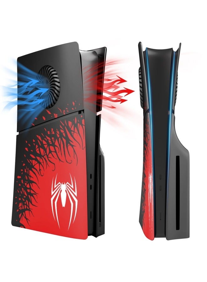 General PS5 Slim 2.0 optical drive version Spiderman cooling shell, anti-scratch and anti-fingerprint replacement protective shell, can be used with symphony light strips  - Image 1
