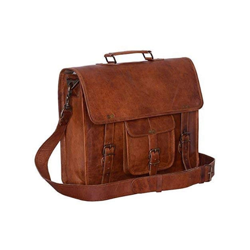 Komal's Passion Leather KPL Vintage 15 Inch Laptop Messenger Bag briefcase Satchel laptop bag for Men and Women  - Image 3