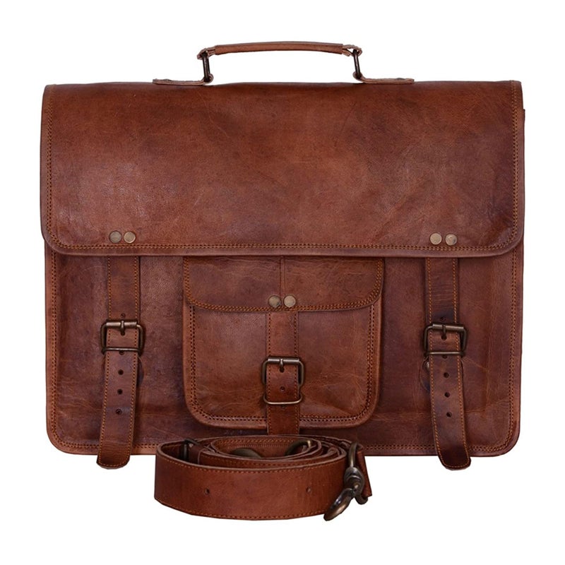 Komal's Passion Leather KPL Vintage 15 Inch Laptop Messenger Bag briefcase Satchel laptop bag for Men and Women  - Image 1