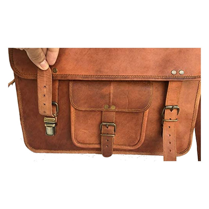 Komal's Passion Leather KPL Vintage 15 Inch Laptop Messenger Bag briefcase Satchel laptop bag for Men and Women  - Image 5