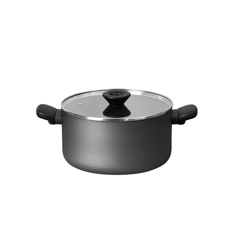 MEYER Generic Meyer Bahaus Nonstick Casserole With Lid, Biryani Pot|Biryani Handi|Biryani Rice|Cooking Casserole|Biryani Pot Nonstick Big Size|Non Stick Biryani Pot 5 Litre, 24Cm - Aluminium, Grey  - Image 1