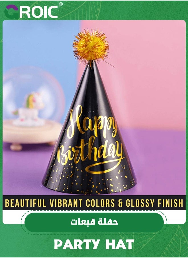 GROIC Birthday Party Hats, Kit of 10 Happy Birthday Cone Party Hats for Kids Birthday Party - Party Supplies and Decorations,Party Dress-up Accessories  - Image 3