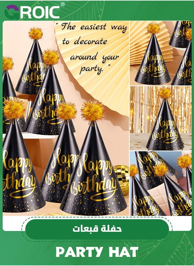 GROIC Birthday Party Hats, Kit of 10 Happy Birthday Cone Party Hats for Kids Birthday Party - Party Supplies and Decorations,Party Dress-up Accessories  - Image 4