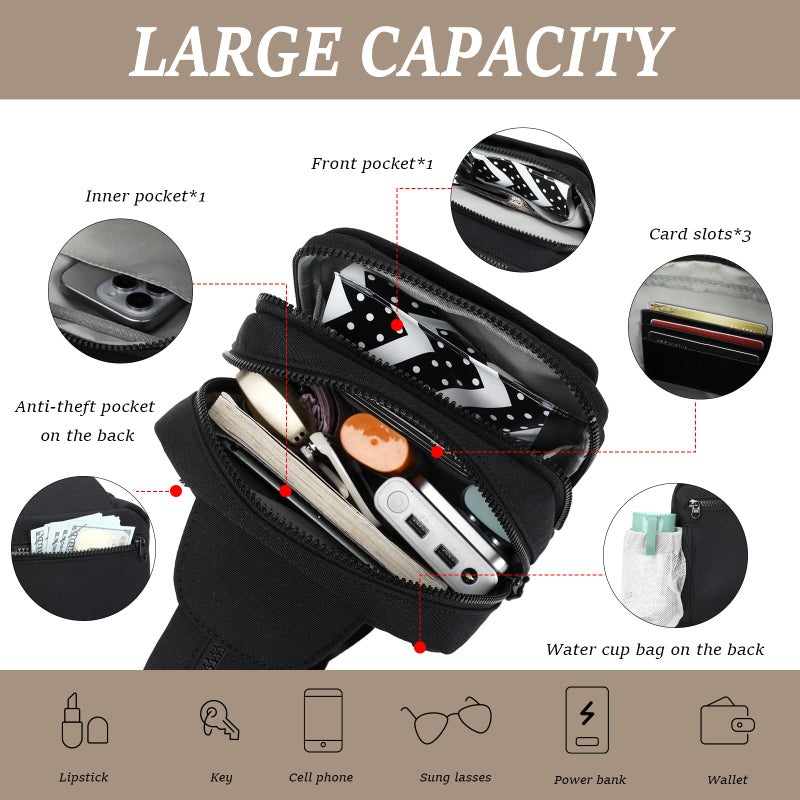 MYHOZEE Crossbody Sling Bags for Women Men 2 in 1 Diaper Bag Backpack Purse with Wipes Pouch and Water Bottle Pocket Nylon Cross Body Bag for Woman Large Front Chest Shoulder Bags Travel Everyday Bag - Image 4