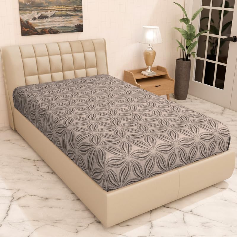 Innovative Edge 100% Waterproof Single Bed Mattress Protector - 2-in-1 Design Works as Bedsheet - Soft Noiseless Fabric - All Around Elastic Fitted Style -Brown Flower - Image 1