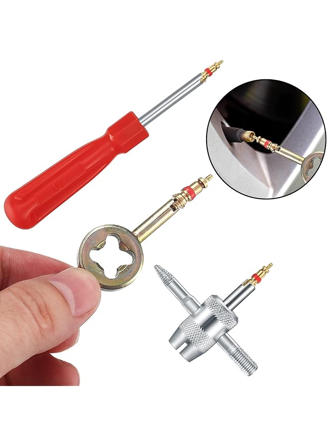 X spring Tyre Valve Core Tool Kit, 33 Pcs Valve Core Remover Tools With 20Pcs Valve Cores 10Pcs Valve Caps 1Pc Single-Head Valve Core Remover 1Pc Dual Head Valve Tool 1Pc 4-Way Valve Tool - Image 2