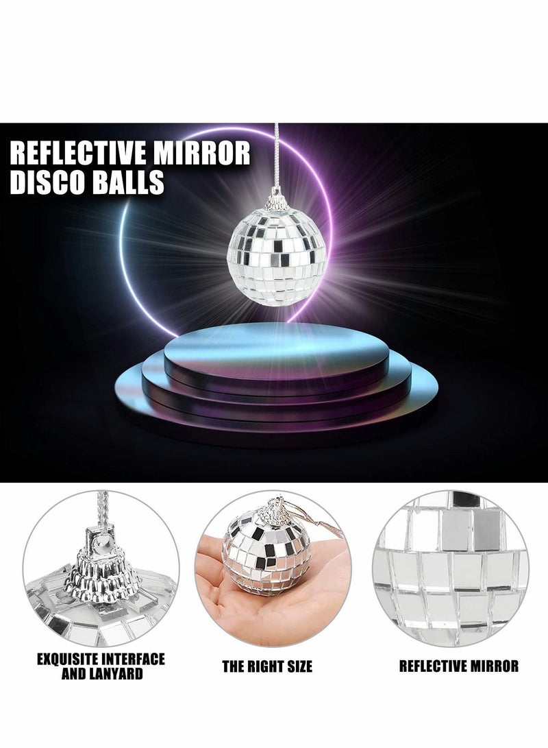 Y&D 6 PCS Silver Bright Disco Ball Decor, Reflective Mirror Balls with Hanging String for Parties, Birthdays, Weddings, Family Party Decoration - Image 2