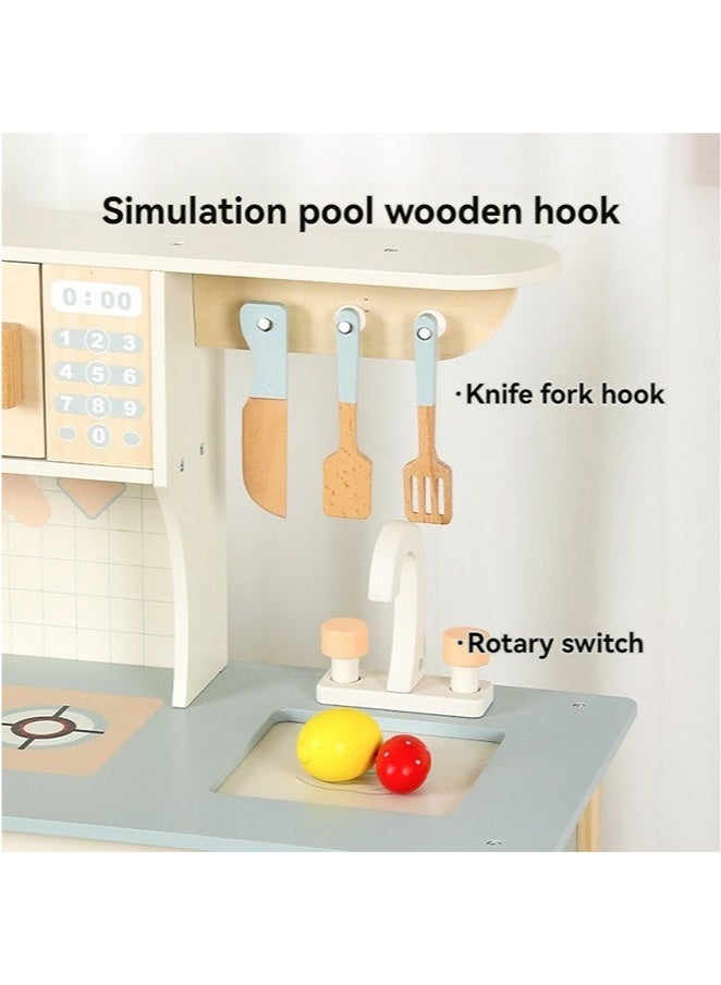 XiuWoo Wooden Play Kitchen Set For Kids Toddlers Kitchen Playset With Stove Oven, Sink and Accessories Toy Kitchen Set With Plenty Of Play Features Kids Play Kitchen Designed Gift for Ages 3+ - Image 4