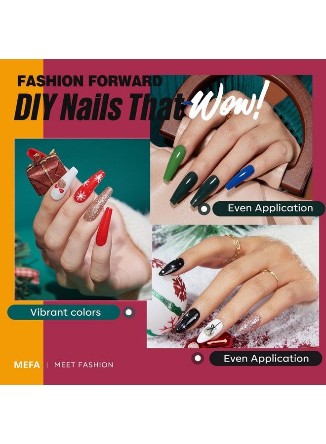 MEFA 60 Pcs Gel Nail Polish Kit with U V Light, 42 Colors All Seasons Collection Nude Colorful Gel Polish Essential Set with 5 Psc Matte/Glossy Base Top Coat, Cuticle Remover, Salon Gifts for Women - Image 3