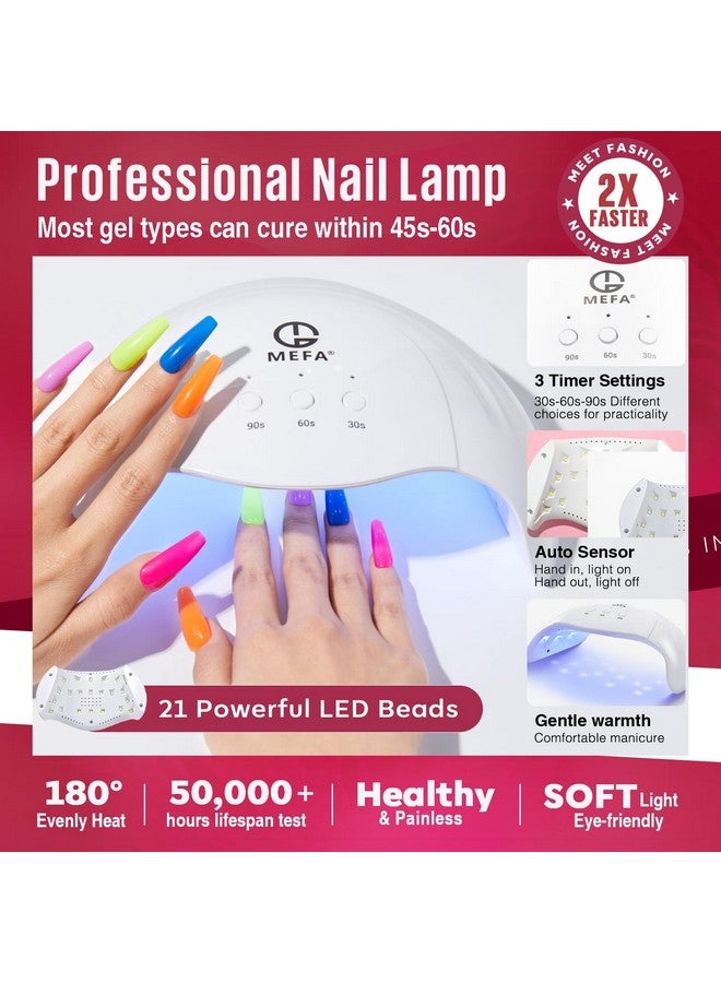 MEFA 60 Pcs Gel Nail Polish Kit with U V Light, 42 Colors All Seasons Collection Nude Colorful Gel Polish Essential Set with 5 Psc Matte/Glossy Base Top Coat, Cuticle Remover, Salon Gifts for Women - Image 5