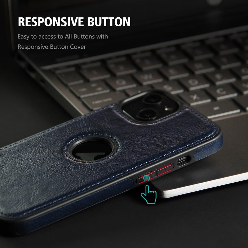 HuHa Protective Cover For iPhone 14 Plus Leather Texture Stitching Phone Case(Blue) - Image 2