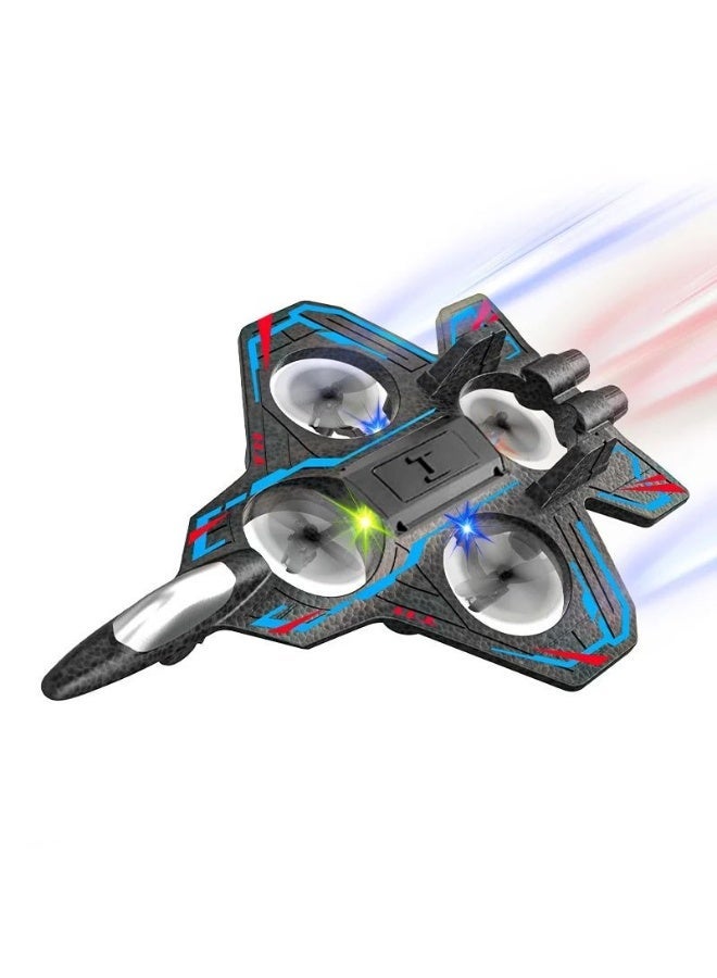 طائرة مقاتلة نفاثة تعمل بالتحكم عن بعد، لعبة للأطفال، تحاكي طائرة بدون طيار ومروحية، مع حركات بهلوانية بزاوية 360 درجة، طائرة نموذجية رباعية المراوح، تحوم تلقائيًا، هيكل متين من إسفنج EPP، جيروسكوب سداسي المحاور، أضواء LED، مدى يصل إلى 100 متر، بطارية قابلة للشحن، سهلة الطيران للمبتدئين والأطفال - Image 4