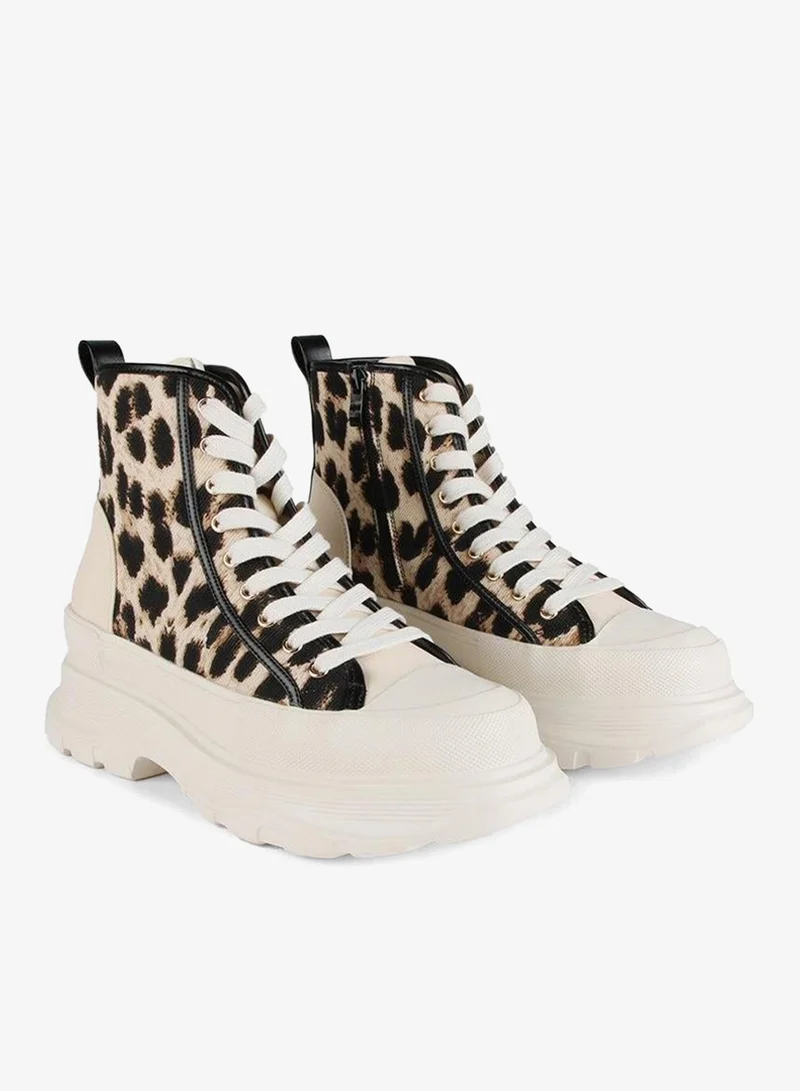 Lola Casademunt Leopard print platform ankle boots