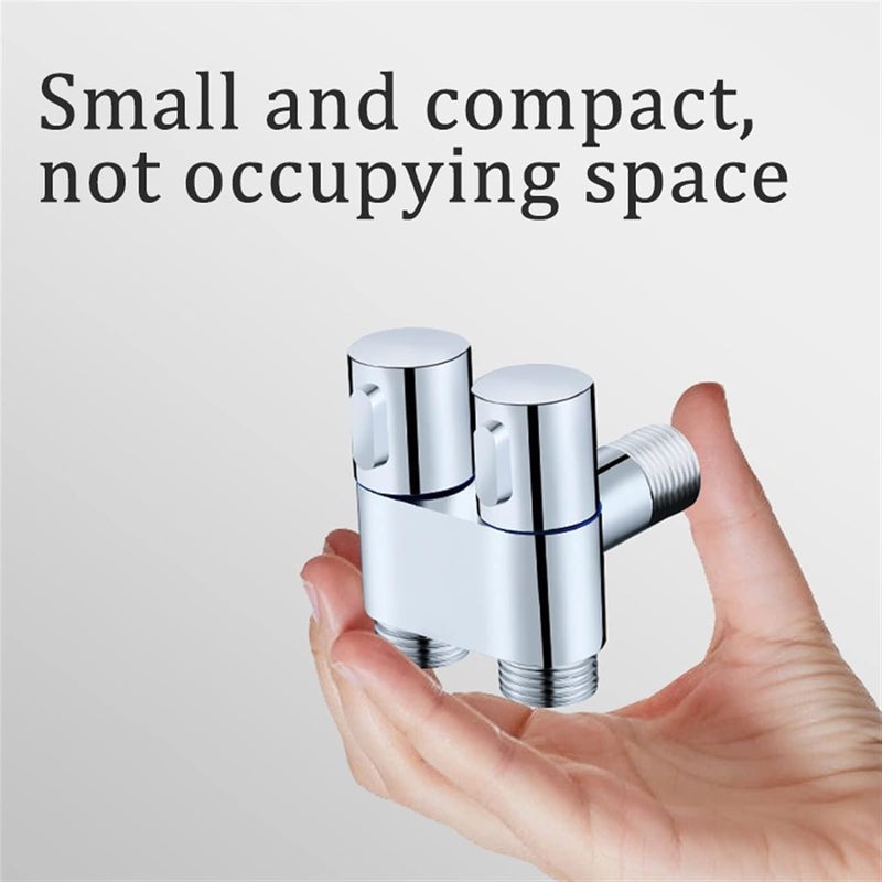 ZAP Brass 2-in-1 Angle Valve – Chrome Plated 2 Way Angle Cock with Wall Flange | Dual Outlet Tap for Bathroom, Wash Basin, Toilet Jet Spray, Health Faucet | Wall Mount Fitting - Image 5