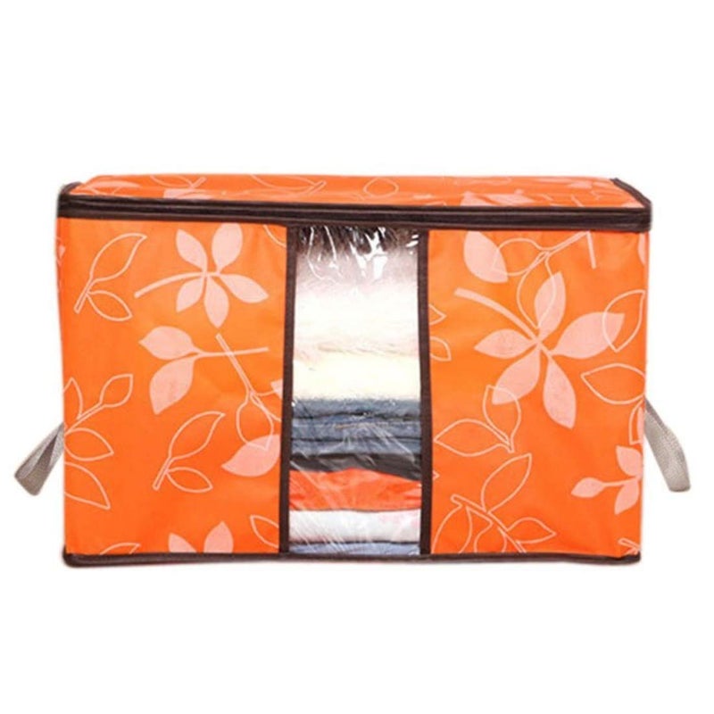 JUZRJumbo Zippered Storage Bag for Closet King Comforter pillow quilt bedding Clothes Blanket Organizers with Large Clear Window Carry Handles Space Saver Multi color - Image 2