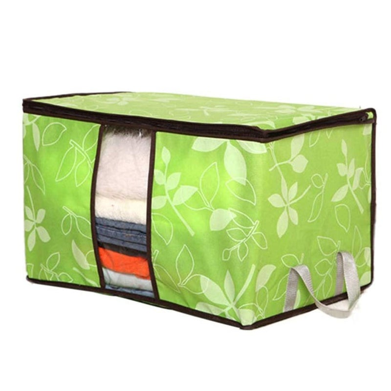 JUZRJumbo Zippered Storage Bag for Closet King Comforter pillow quilt bedding Clothes Blanket Organizers with Large Clear Window Carry Handles Space Saver Multi color - Image 1