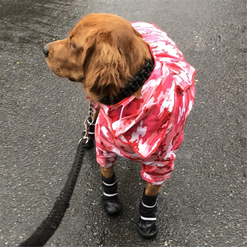 2 Pairs Dog Shoes Reflective Dogs Boots Rain Snow Booties Non-Skid with Adjustable Drawstring for Pets Outdoor Boots Booties for Large Dogs - Image 3
