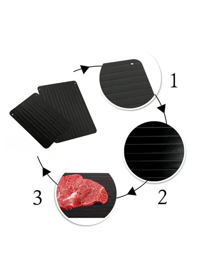 Black Fast Magic Meat Thawing Plate 11.61x8.19 Inches Efficient Frozen Food Defroster - Image 4