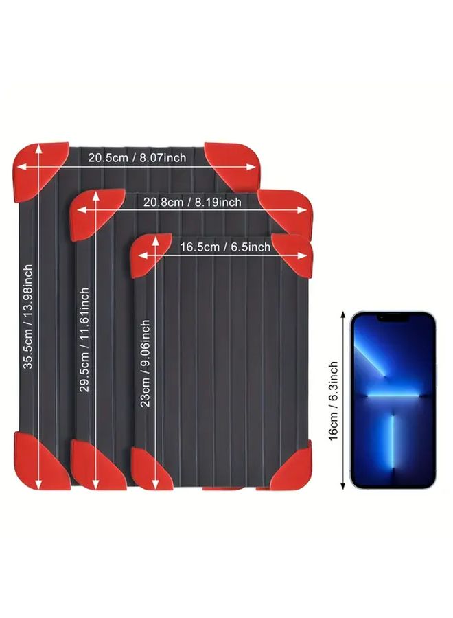 Black Fast Magic Meat Thawing Plate 11.61x8.19 Inches Efficient Frozen Food Defroster - Image 3