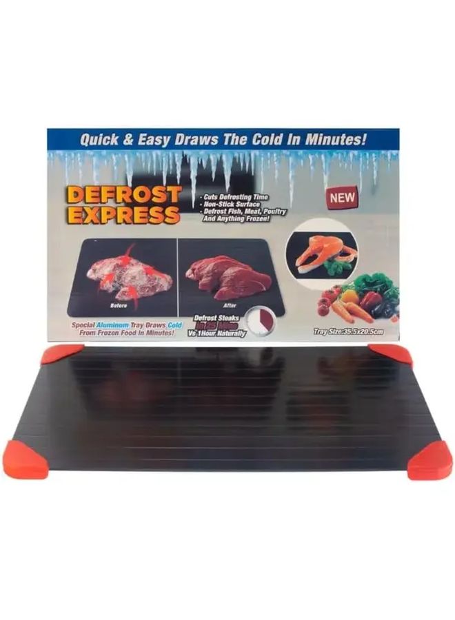 Black Fast Magic Meat Thawing Plate 11.61x8.19 Inches Efficient Frozen Food Defroster - Image 2